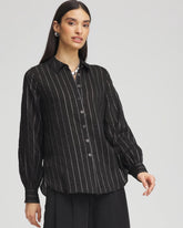 Chico's Classic Soft Button-front Blouse BLACK