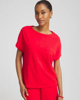 Chico's Zenergy® French Terry Pocket Shirt RED GLOW