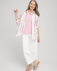 Chico's No Iron™ Striped Stretch-Sateen Shirt ECRU