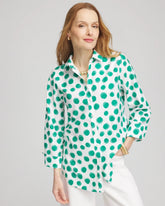 Chico's No Iron™ Polka-Dot Sateen Shirt EDEN GREEN