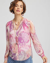 Chico's Georgette Pintuck Blouse PURPLE CLOVER