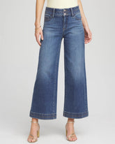 Chico's Double Stitch Wide-Leg Cropped Pants CAYMAN INDIGO