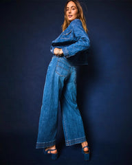 Chico's Double Stitch Wide-Leg Cropped Pants CAYMAN INDIGO