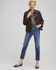 Chico's Girlfriend Slim Cropped Jeans MARIA INDIGO