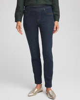 Chico's Pull-On Slim Ankle Jeggings DARK RAINIER INDIGO