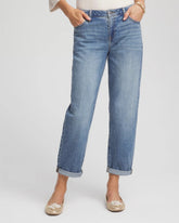 Chico's Dewdrop Boyfriend Cropped Jeans OSLO INDIGO
