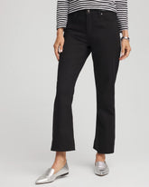 Chico's Cropped Girlfriend Kick-Flare Jeans BLACK