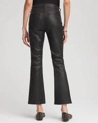 Chico's Coated Girlfriend Cropped Flared Jeans BLACK