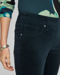 Chico's Velveteen Pull-On Flared Jeans TEAL SHADOW