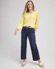 Chico's Girlfriend Cropped Wide-Leg Jean DARK SAPPHIRE INDIGO