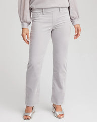Chico's Velveteen Pull-On Flared Jeans DOVE GRAY