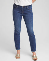Chico's Girlfriend Slim Frayed Ankle Jeans KAILUA INDIGO