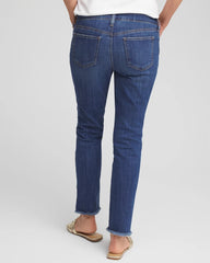 Chico's Girlfriend Slim Frayed Ankle Jeans KAILUA INDIGO