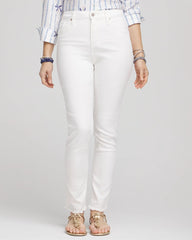 Chico's No-Stain Girlfriend Frayed Ankle Jeans ALABASTER