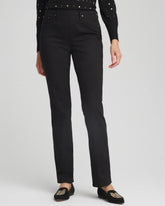 Chico's Pull-On Straight Jeans BLACK