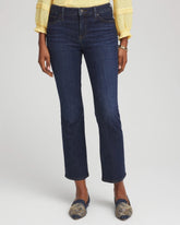 Chico's Girlfriend Cropped Flared Jeans DARK SAPPHIRE INDIGO