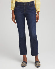 Chico's Girlfriend Cropped Flared Jeans DARK SAPPHIRE INDIGO