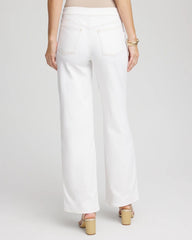 Chico's Seeded Pull-On Wide-Leg Jeans NATURAL SEEDED