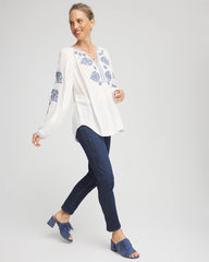Chico's Girlfriend Slim Ankle Jeans DARK SAPPHIRE INDIGO