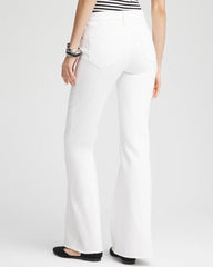 Chico's Girlfriend No Stain Frayed Flared Jeans ALABASTER