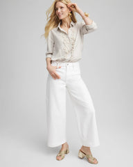 Chico's So Slimming® High-Rise Wide Cropped Jeans ALABASTER