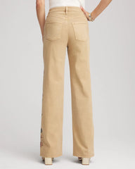 Chico's Embroidered High-Rise Wide-Leg Jeans CAFE AROMA