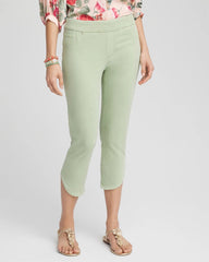 Chico's Pull-On Dolphin-Hemmed Capri Jeans MOROCCAN MINT