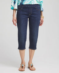 Chico's 17" Pull on Capris LUNABELLE INDIGO