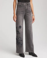 Chico's Printed High-Rise Wide-Leg Jean WICKLOW WASH