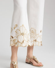 Chico's Pull-On Embellished Cropped Jeans ALABASTER