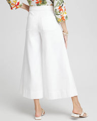 Chico's Denim Trouser Culottes ALABASTER