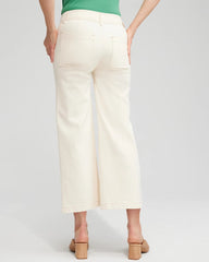 Chico's Cropped Wide Leg Jeans NATURAL SEEDED