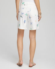 Chico's Girlfriend Cuffed Swing Denim Shorts ALABASTER