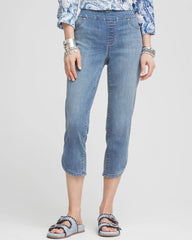 Chico's Pull-On Dolphin-Hemmed Capri Jeans HELENA INDIGO
