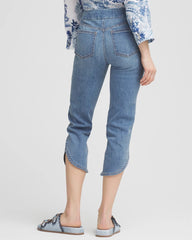 Chico's Pull-On Dolphin-Hemmed Capri Jeans HELENA INDIGO