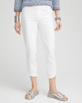 Chico's No Stain Pull-On Dolphin-Hem Capri Jeans ALABASTER