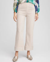 Chico's Pull-On Wide Leg Cuffed Jeans SMOKEY TAUPE