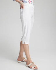 Chico's No-Stain 17" Pull-on Denim Capris ALABASTER