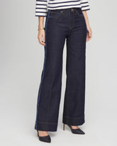 Chico's Petite Frayed High-Rise Wide-Leg Jeans CEDAR RINSE