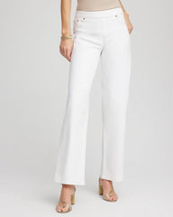 Chico's Petite Seeded Pull-On Wide-Leg Jeans NATURAL SEEDED