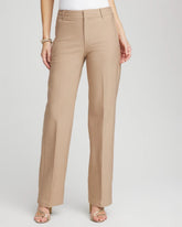 Chico's Cotton Straight-Leg Trousers CATTAIL BROWN