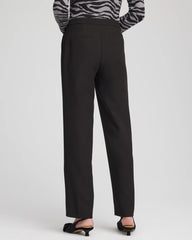 Chico's Textured Straight Tapered Ankle Pants BLACK