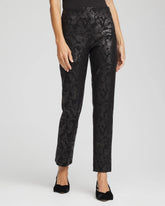 Chico's Juliet Black Foiled Slim Ankle Pants BLACK