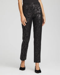 Chico's Juliet Black Foiled Slim Ankle Pants BLACK