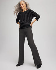 Chico's Juliet Wide Full-Length Ponte Pants GRAPHITE HEATHER GRAY
