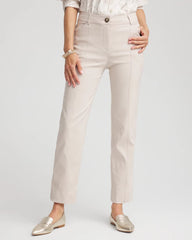 Chico's Emme Straight Ankle Pants SMOKEY TAUPE
