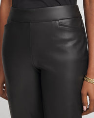 Chico's Faux Leather Brigitte™ Pull-On Cropped Pants BLACK