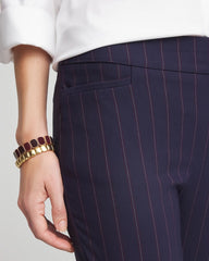 Chico's Shadow Stripe Brigitte™ Slim Pull-On Pants PASSPORT BLUE