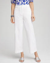 Chico's Lightweight Relaxed Straight Cropped Pants ALABASTER