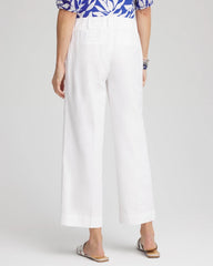Chico's Lightweight Relaxed Straight Cropped Pants ALABASTER